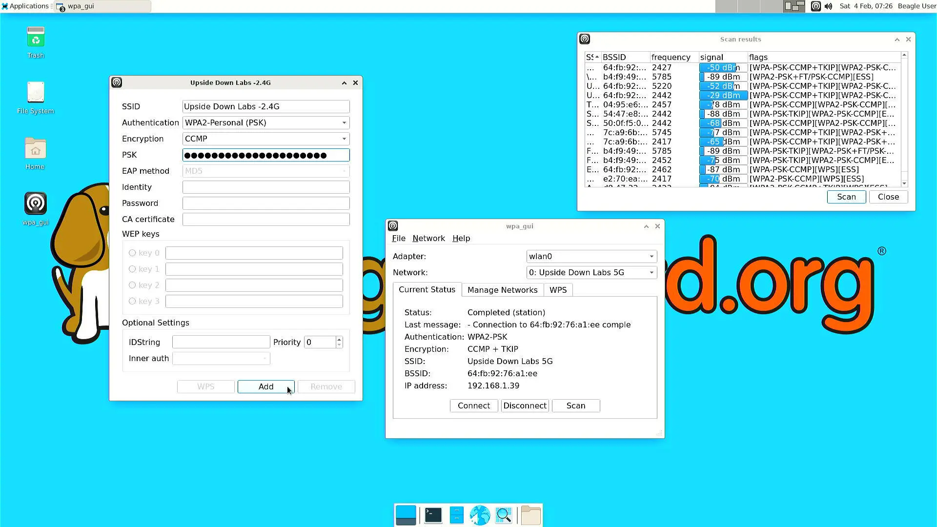 Connecting to WiFi access point